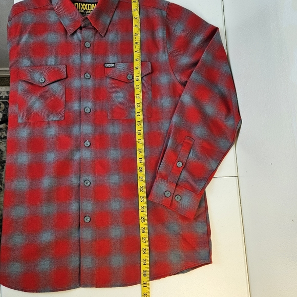 DIXXON The Pulaski OG  Flannel Men's Long Sleeve Button Down Red & Gray Shirt L - Picture 12 of 12